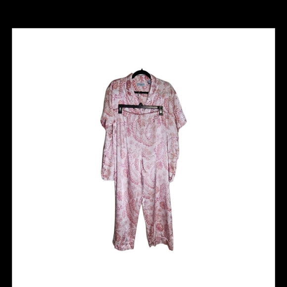 Valerie Stevens Intimates Pink Paisley Floral Pajama Set Size XL - Picture 5 of 13